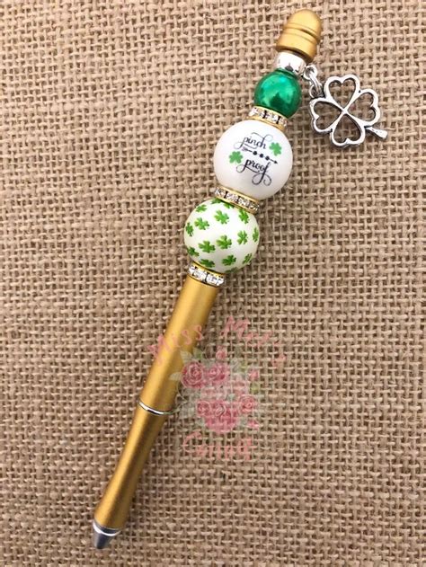 St Patricks Pinch Proof Beaded Penbead Penchunky Beadsbling Pen