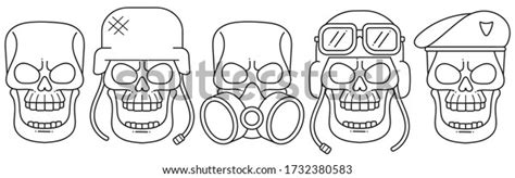 Handdrawn Anatomical Skulls Vector Set Vector Stock Vector Royalty