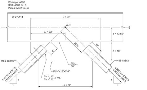 Chevron Brace Connection In A Braced Frame Idea Statica