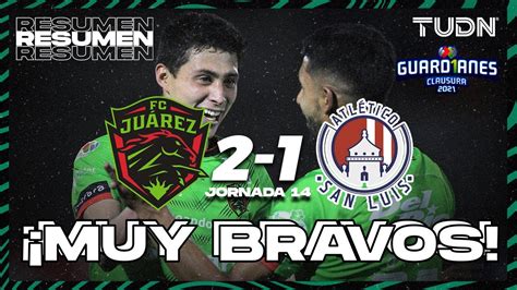 Resumen y goles FC Juárez 2 1 Atl San Luis Torneo Guard1anes 2021