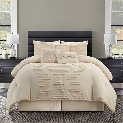 Nanshing 7-Piece Grey Queen Comforter Set GALATEA7-K-BEIG at Lowes.com