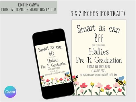 Preschool Graduation Invitation-preschool Invitation-kindergarten ...