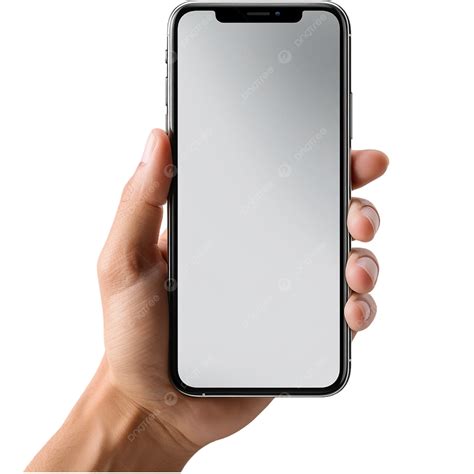 Iphone Screen Mock Up Hand Holding Mobile Phone Mockup Isolated Ai