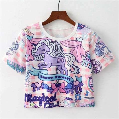 Cute Unicorn Crop Tops In 2022 Unicorn Crop Top Crop Top Shirts