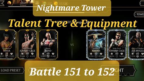 Mk Mobile Nightmare Tower Battle Talent Tree Equipment