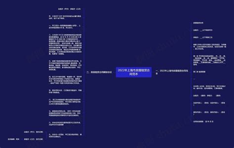 2022年上海市房屋租赁合同范本思维导图编号p7997990 Treemind树图