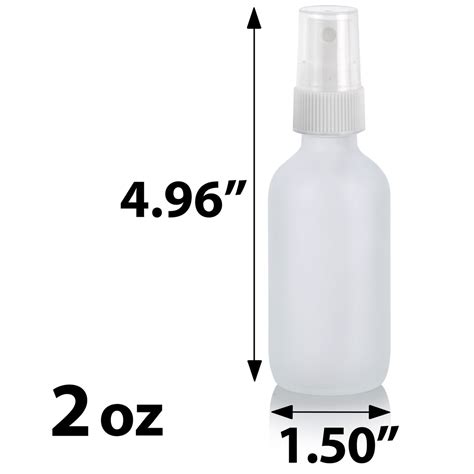 Frosted Clear Glass Boston Round Bottle With White Fine Mist Sprayer 12 Pack