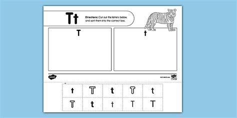 Uppercase and Lowercase Letter T Sort for PreK-K - Twinkl 