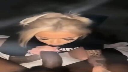 Tattooed Blonde Sucking BBC
