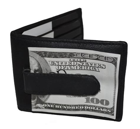 Leatherboss Leather Money Clip Bifold Wallet with 6 Credit Card Slots ...