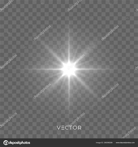 Star Light Shine Bright Flash Sparks With Lens Flare Effect Vector