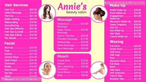 Digital signage Template of a branded Beauty Parlor