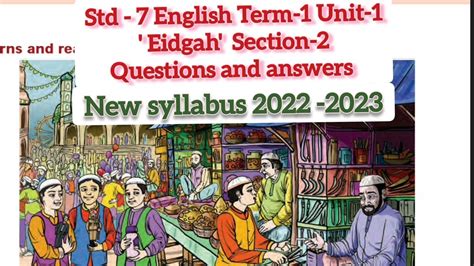 Eidgah Section Th Std English Term Unit Questions And Answers