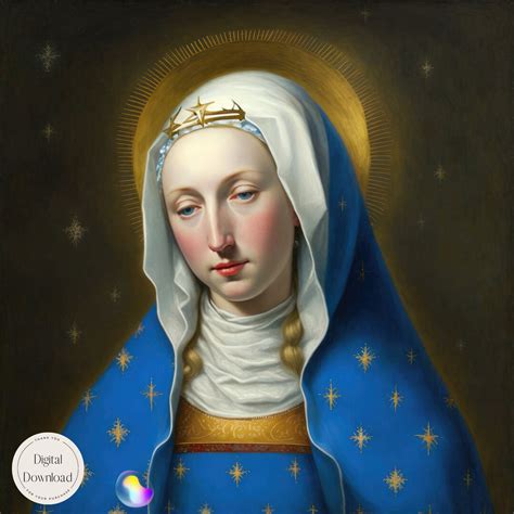 Christian Printable Portraits Of Mary Mother Mary Religious Printable Art 264 Instant Download