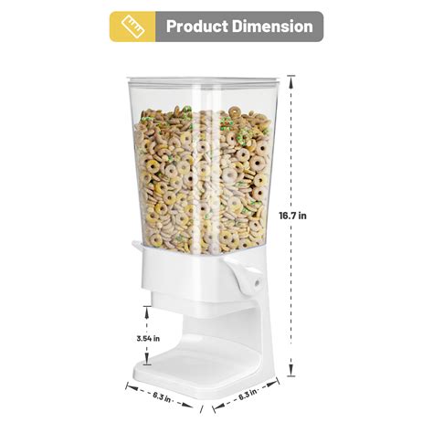 Kusmil 5l Countertop Cereal Dispenser Dry Food Storage For Rice