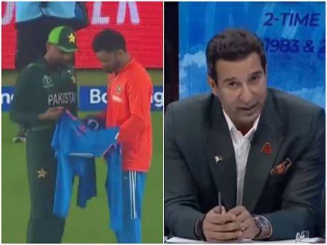 Wasim Akram Slams Babar Azam Viral Video Babar Azam Swaps India Jerseys