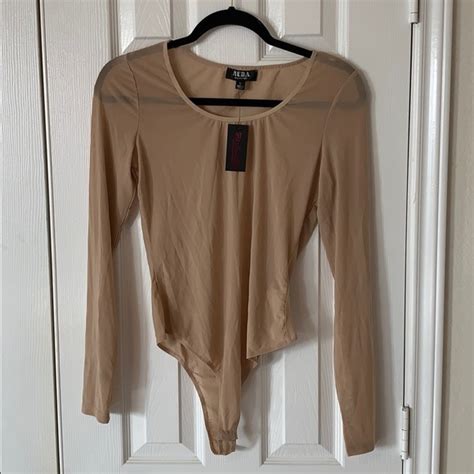 Hot Miami Styles Tops Nwt Hot Miami Styles Nude Mesh Long Sleeve