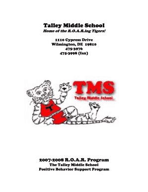 Fillable Online Talley Middle School - Brandywine School District Fax ...