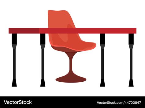 Desk set with chair and table set Royalty Free Vector Image