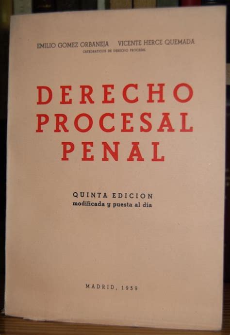 Derecho Procesal Penal Quinta Edición Modificada Y Puesta Al Día By