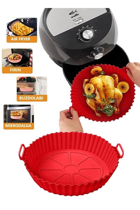 Hyd Airfryer Silikon Pişirme Kabı 20x5 Cm Bpa Içermez Hava Fritözü