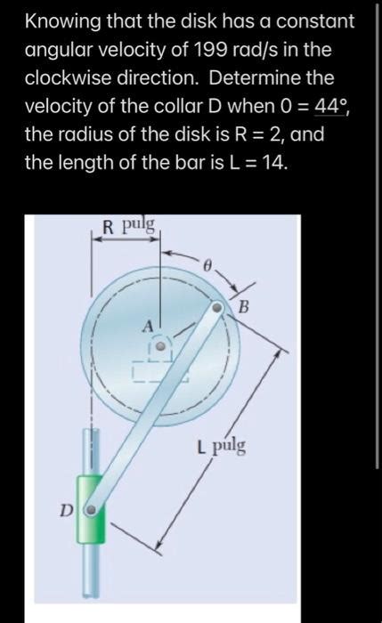 Solved Knowing That The Disk Has A Constant Angular Velocity