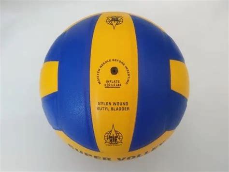 Blue Sixer Volleyball Leather Pasted Super Volley For Play Size