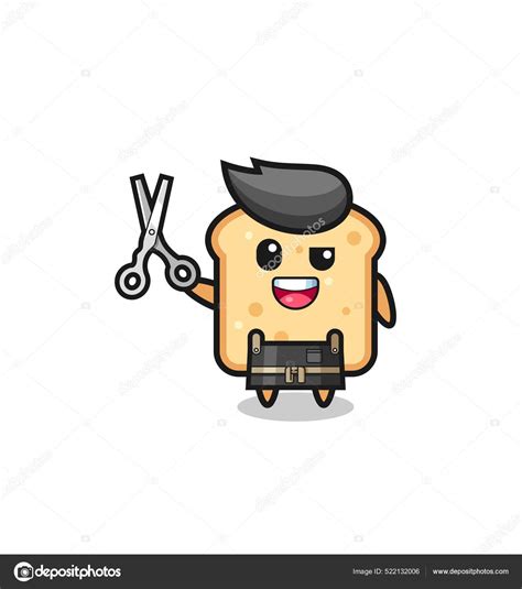 Bread Character Barbershop Mascot Cute Design Stock Illustration By