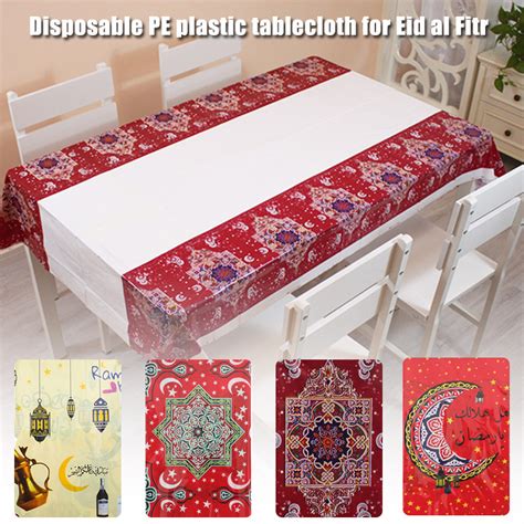 Hari Raya Eid Mubarak Tablecloth Ramadan Decor Islamic Table Cloth