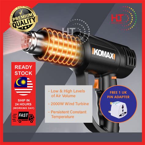 KM W Hot Air Gun Blower Shrink Gun With Accessories Lazada