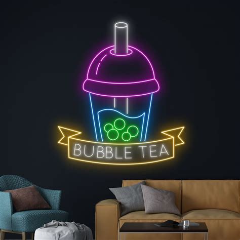 Bubble Tea Neon Sign Boba Tea Neon Light Milk Tea Led Sign Tea Drink