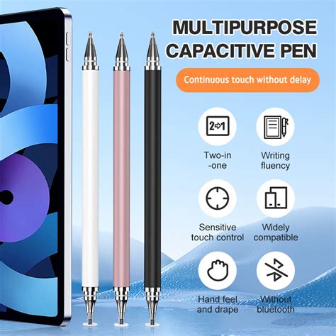 Universal 2 In 1 Capacitive Stylus Pen Touch Screen Pen Drawing Pencil