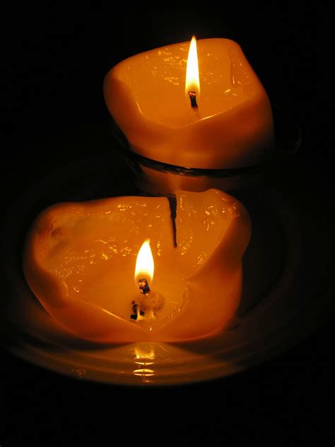 Hd Wallpaper Candles Melting Burning Dark Light Reflection Flame Wax Wallpaper Flare