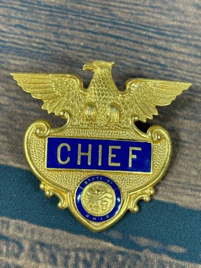 Vintage State of Ohio Police Chief Obsolete Badge | Online Auctions ...