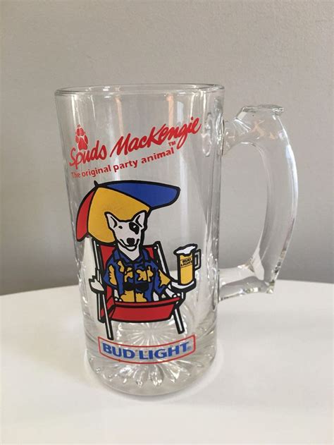 Vintage Spuds Mackenzie Beer Glass Original Party Animal 4 Etsy