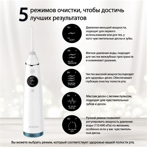 Портативный ирригатор для очистки полости рта RIDGEN RD-260/White Plus ...