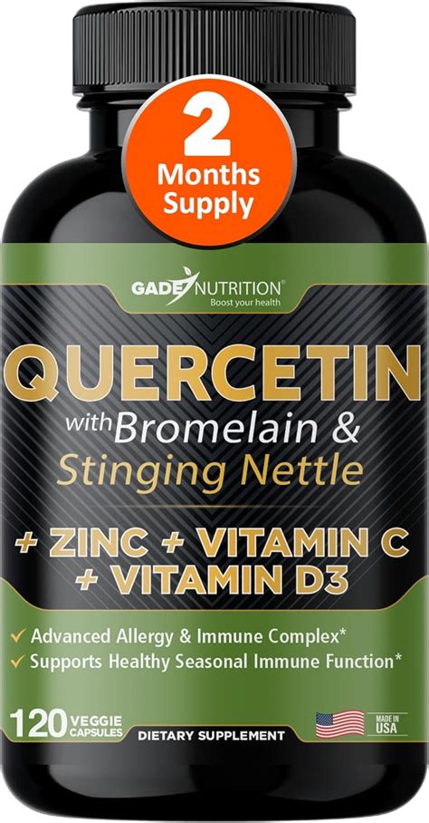 Powerful Quercetin Blend With Vitamin C Zinc And Bromelain 120