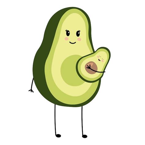 Lindo personaje de aguacate mamá Vector Premium