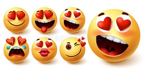 Emoji Yellow Emoticons Or Smiley Faces Collection With Funny Emotions