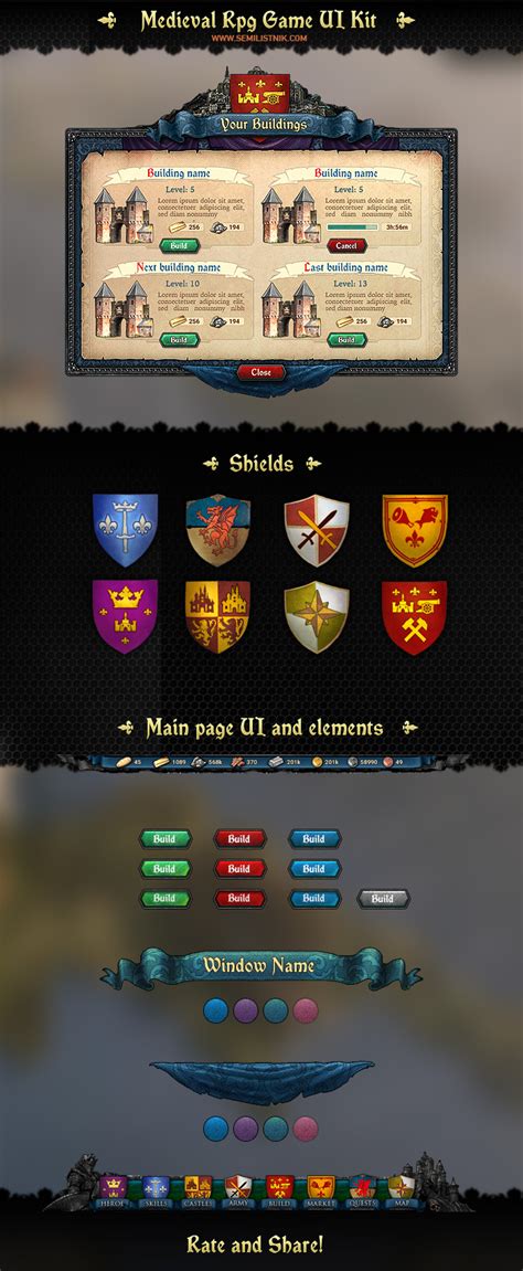 Medieval Rpg Ui Kit Gamedev Market