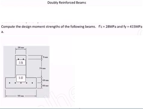 Solved Doubly Reinforced Beams Compute The Design Moment Chegg