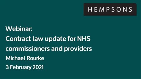 Hempsons Webinar Contract Law Update For Nhs Commissioners And