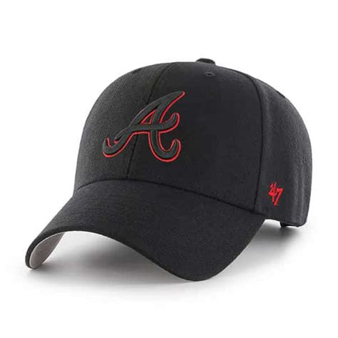 Atlanta Braves 47 Brand Black Mvp Adjustable Hat Detroit Game Gear