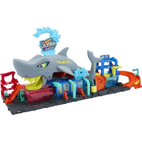 Mattel Hot Wheels City Ultra Shark Car Wash Playset HTN82 Toys Shop Gr