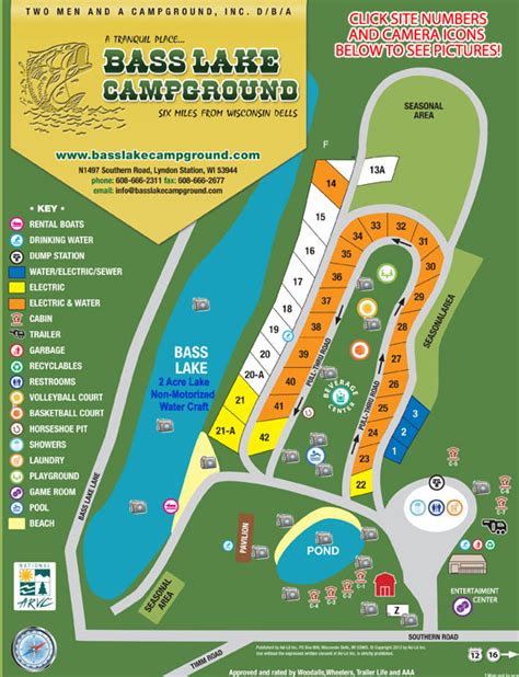 Campground Sitemap Bass Lake Campground Camping In Wisconsin Dells