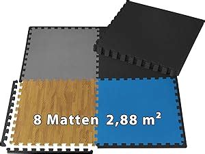 ALPIDEX 8er Set Bodenschutz Matte 1cm Dicke 60x60 Cm Trainingsmatten 2