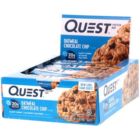 Quest Nutrition, Protein Bar, Oatmeal Chocolate Chip, 12 Bars, 2.12 oz ...