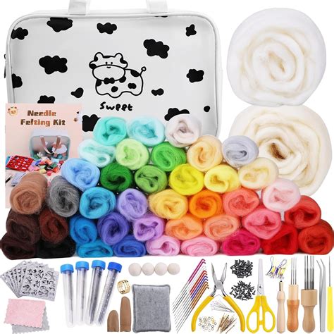 Amazon Mayboos Needle Felting Kit 42 Colors Wool Roving Set