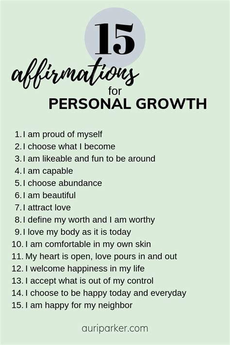 15 Best Affirmations For Personal Growth Affirmation Quotes Positive