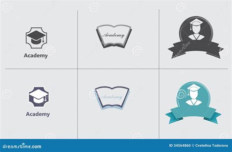 Academy Logo Set Stock Illustration Illustration Of Design 34564860